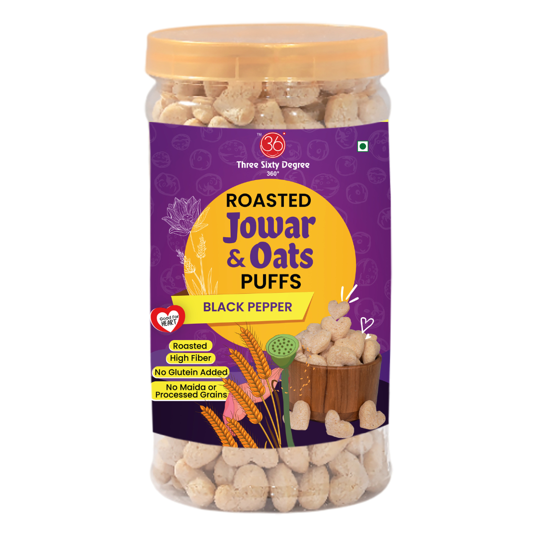 Black Pepper Oats- Jowar Puff Jar Pack of 2
