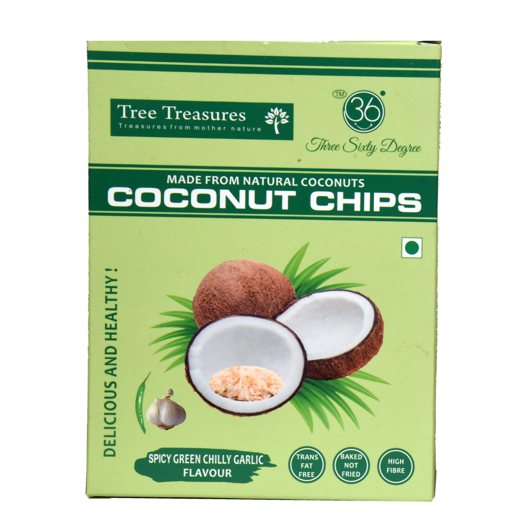 Green Chilli Garlic Roasted Coconut Chips